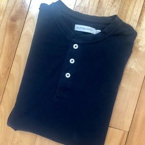 Suit Supply Navy Henley Shirt